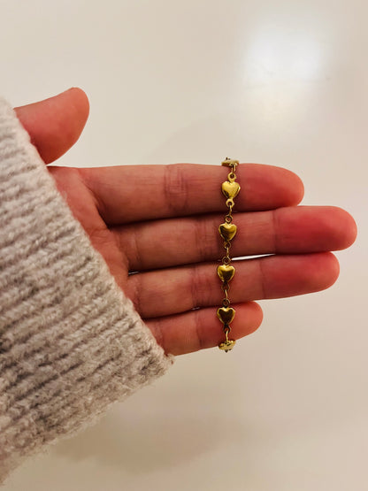 Gold Plated Heart Bracelet 👑⭐️