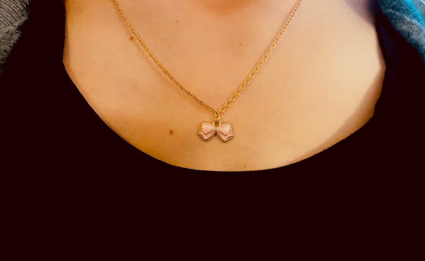 Gold Plated Bow Necklace